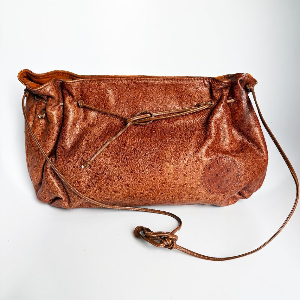 Carlos Falchi Bag Ostrich Leather Vintage Rare Exotic Skin